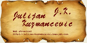 Julijan Kuzmančević vizit kartica